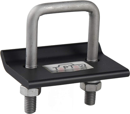 TOPTOW 64707 Trailer Hitch Tightener anti Rattle Clamp for 1.25 Inch and 2 Inch Receiver Hitches, Black Aluminum Stabilizer Plate, 2 Packs