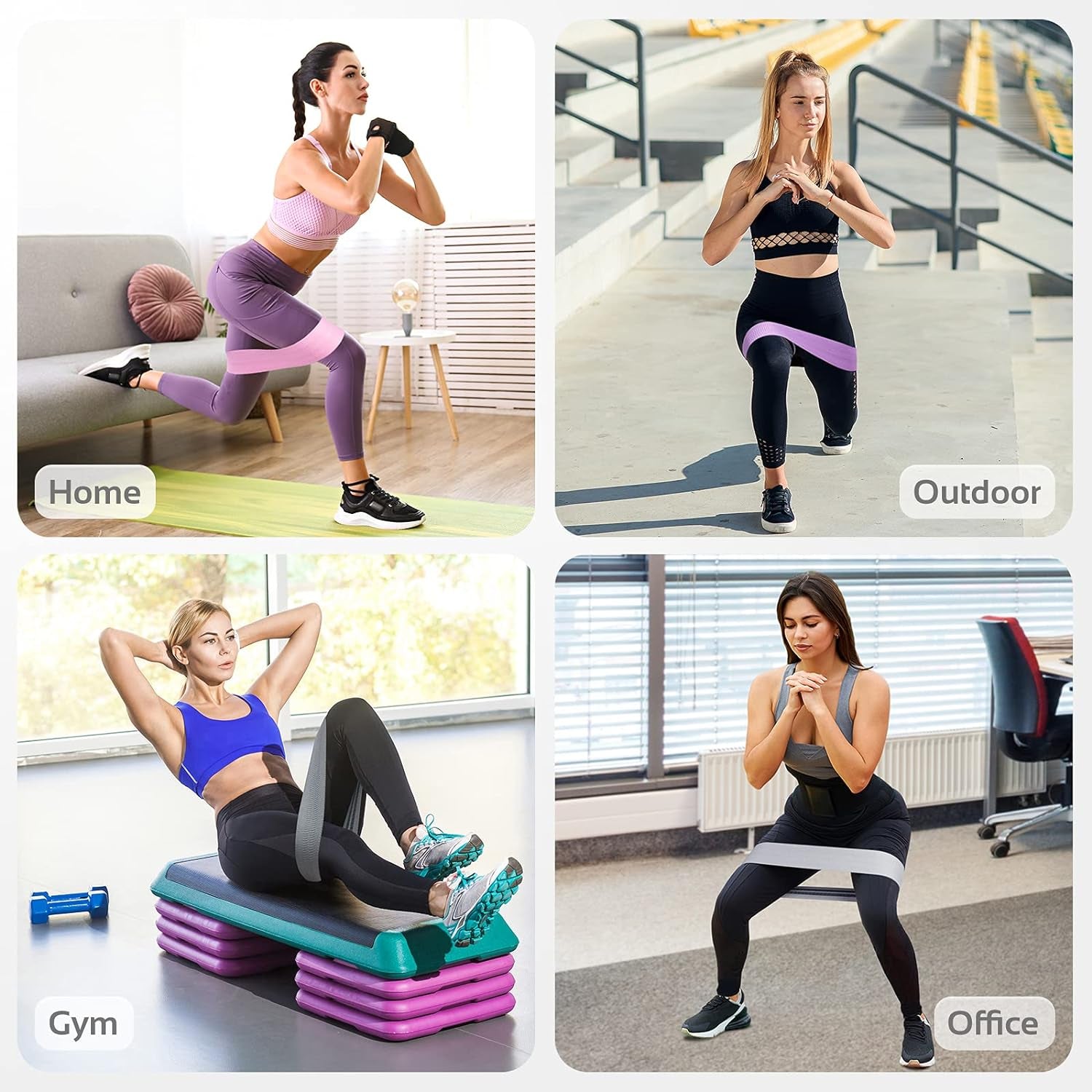 Thefitlife Resistance Exercise Bands for Women - Fabric Workout Bands for Booty, Hip, Glute, Leg, Thigh, Squat, Butt Lift Excersize and Fitness Loop Bands for Home Gym