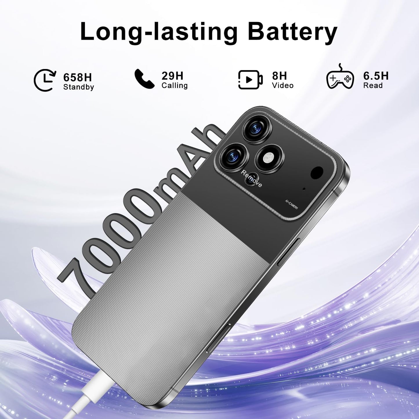 Proma X 17 Unlocked Smartphone - 6.99" HD Display, 5G Connectivity, 16+1TB Storage, 7000mAh Battery, 72+108MP Dual Camera, Fingerprint and Face ID Security, Dual SIM (Black)