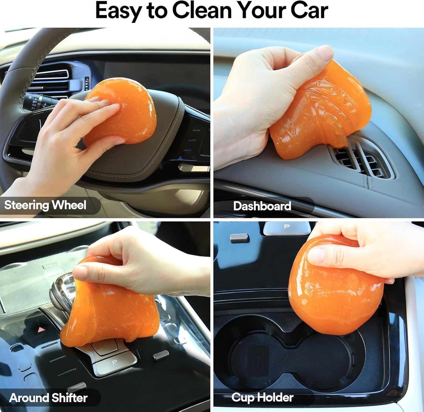 PULIDIKI Car Cleaning Gel Yellow and Car Cleaning Putty Orange Bundle