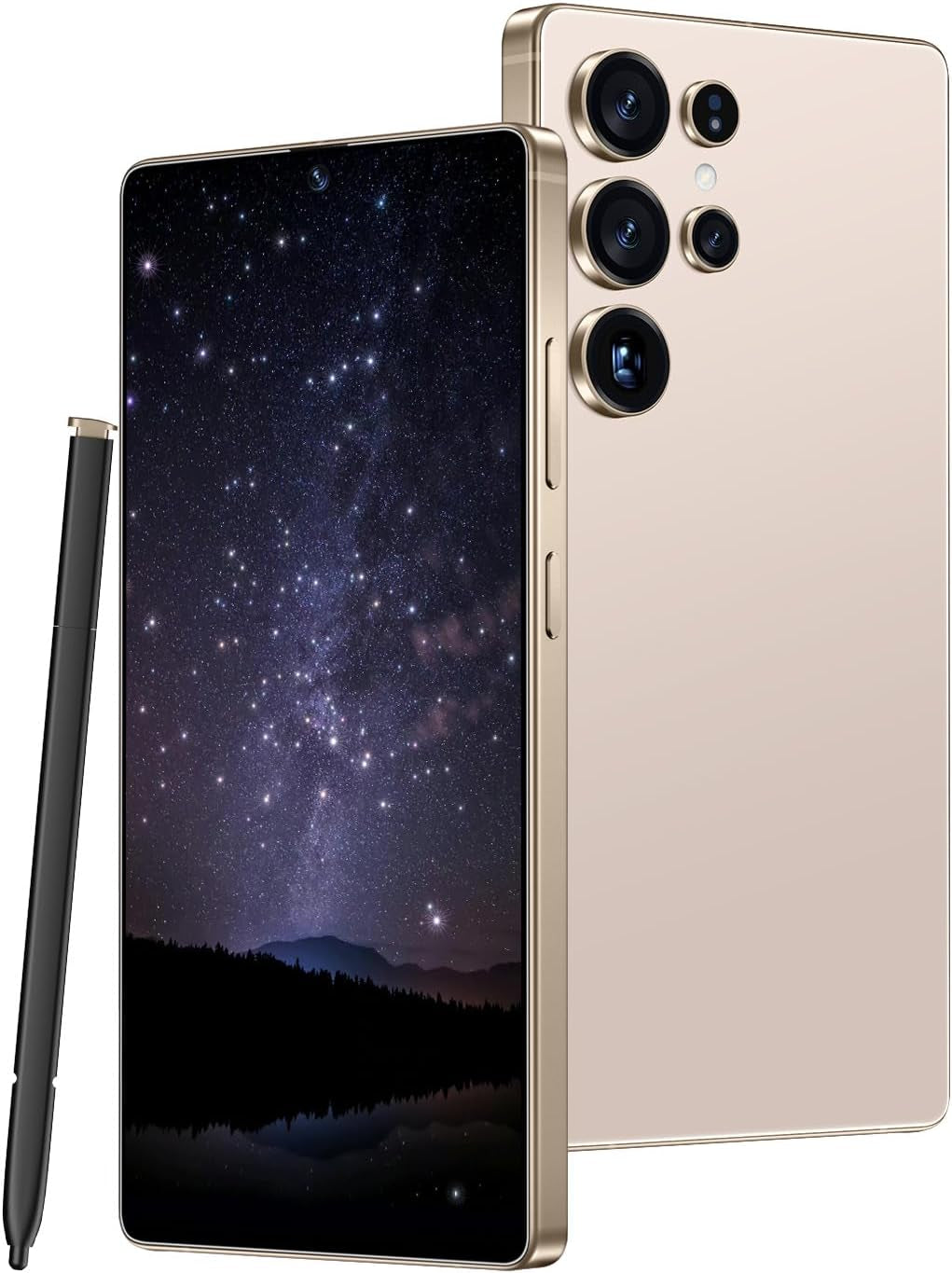 I25 Ultra Unlocked Android Smartphone - 12GB RAM, 512GB Storage, 6.99" HD Display, 7000mAh Battery, Snapdragon 8 Gen 3, 68MP + 108MP Professional Camera, Android 14, Face Unlock, Stylus Included (Rose)