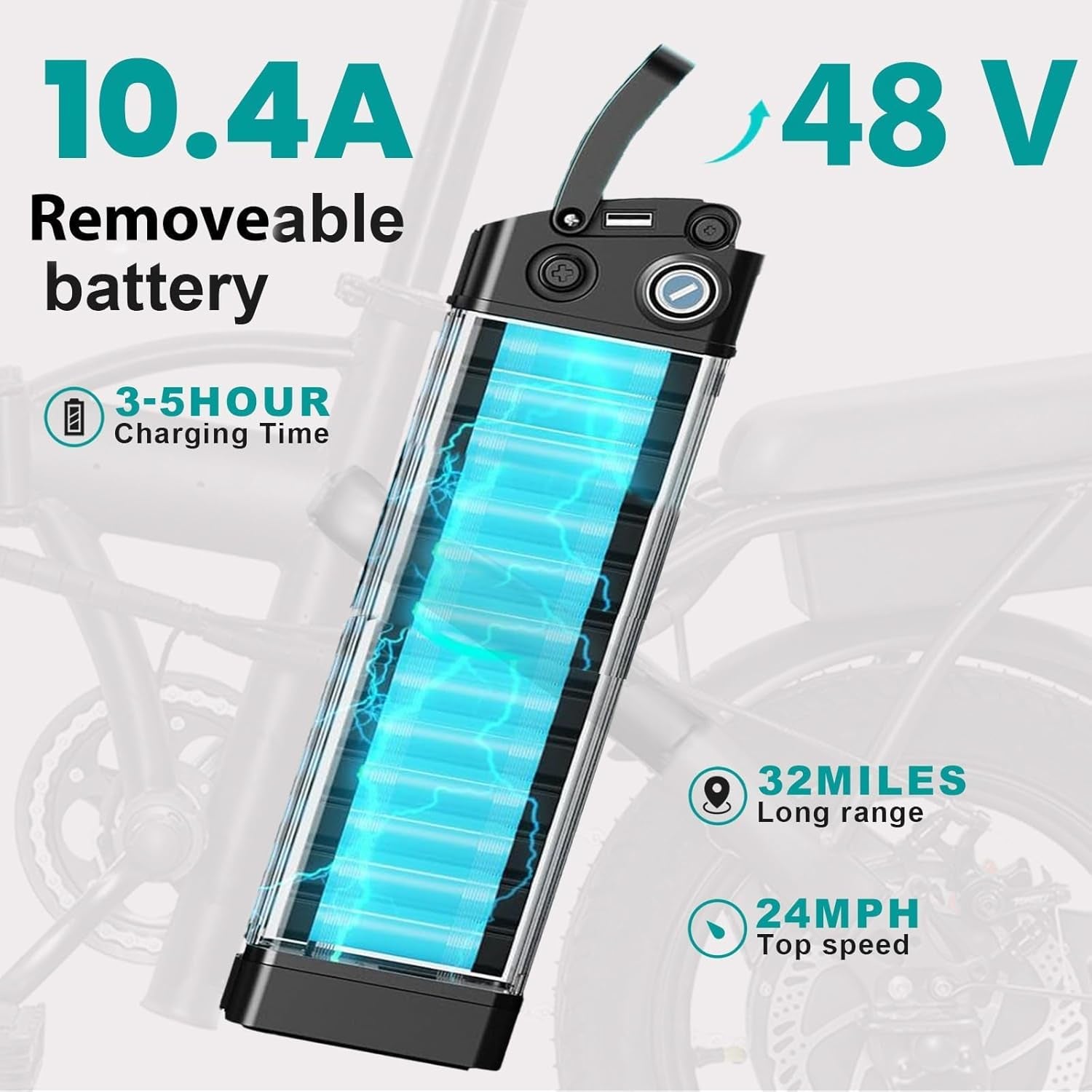 Electric Bike for Adults Teens, Commuter City Folding Ebike with 560W Motor and 48V Battery, 24MPH 3 Level Pedals Assist, Dual Disc Brakes,14" Compact Foldable Electric Bicycle with UL 2849 Certified