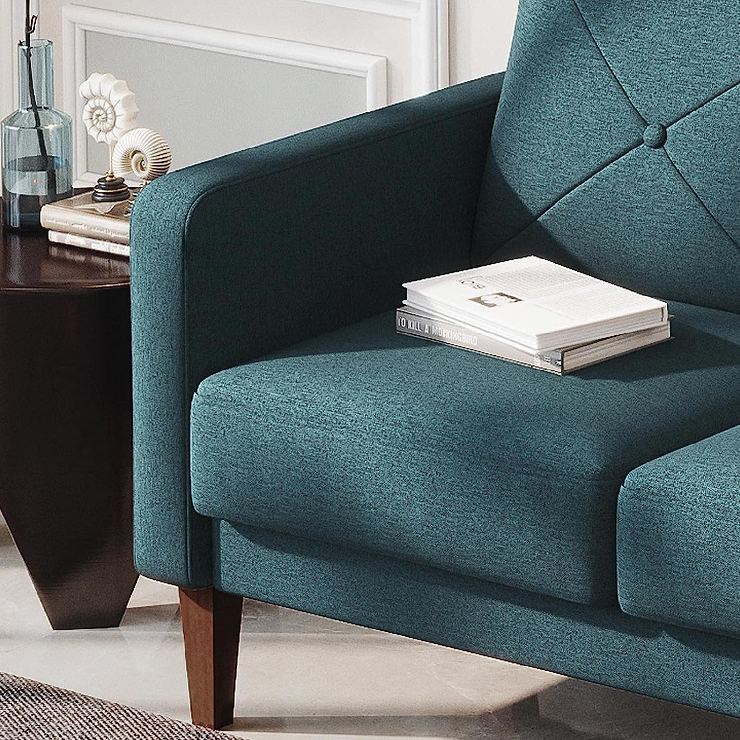 Belffin Convertible Sectional Sofa Couch with Chaise L Shaped Reversible Blue