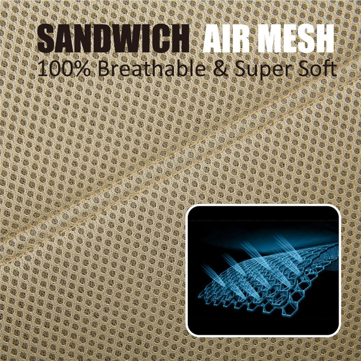 P&J AUTO Leather and Mesh Car Seat Cover Front Pair Universal Fit for Cars Trucks Vans & Suvs Airbag Compatible (Beige)