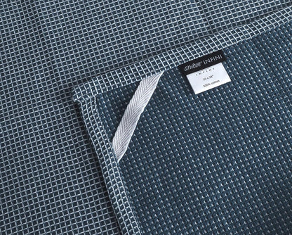 AMOUR INFINI Cotton Kitchen Towels - Set of 4 Highly Absorbent, Ultra Soft Waffle Weave Tea Towel with Hanging Loop - 20X28 Inch Quick Drying Dish Cloths for Cleaning (Blue)