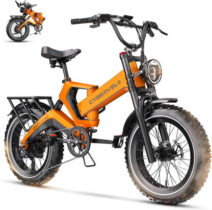 2000W Electric Bike for Adults – 4.0 X 20 Inch Fat Tire, 35MPH Speed, 100Mile Range, 48V 25Ah,Folding Ebike for All-Terrain Performance