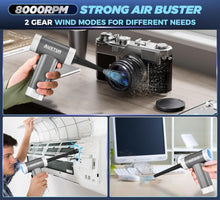 Mini Computer Vacuums Portable Cordless-Brushless Motor with 12000PA,3 in 1 Wireless Handheld Car Vacuum Cleaner Strong Suction,Rechargeable Cleaner for Computer (Grey)