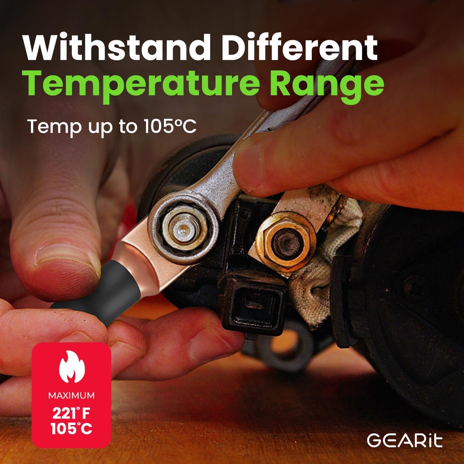 Gearit 4 Gauge Wire, CCA Electrical Wire Extension Cord for Automotive Power/Ground, Battery Cable, Car Audio, RV, Amp Wiring Kit, (25 Feet Each- Black/Red Translucent)