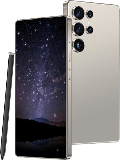 I25 Ultra Unlocked Android Smartphone - 12GB RAM, 512GB Storage, 6.99" HD Display, 7000mAh Battery, Snapdragon 8 Gen 3, 68MP + 108MP Professional Camera, Android 14, Face Unlock, Stylus Included (Rose)