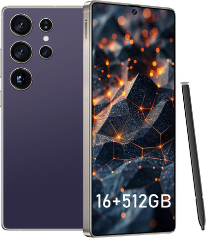 I25 Ultra Smartphone 16GB+512GB Android 14 Smartphone, 6.99" FHD+ Display, 7000Mah Battery, 108MP+68MP Dual Camera, Built-In Pen Stylus, Fast Performance Large Memory (Titanium Gray)