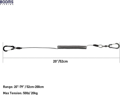 Booms Fishing T02 Fishing Pole Tether, Kayak Paddle Leash, Paddle Board Fishing Accessories, Heavy Duty Fishing Lanyard for Fishing Tools/Rods/Paddles