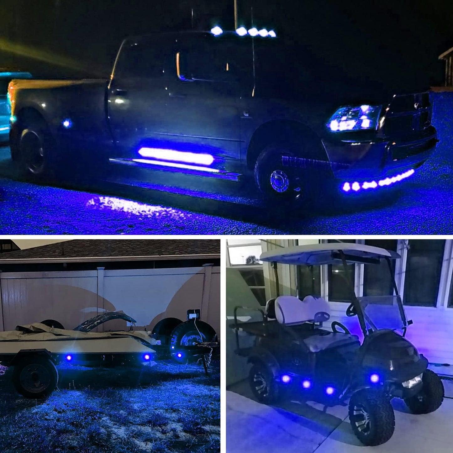 Nilight 10 PCS 3/4 Inch round LED Clearance Light Front Rear Side Indicator Bullet Marker Lamp for Truck RV Car Bus Trailer Van Caravan Boat, Blue