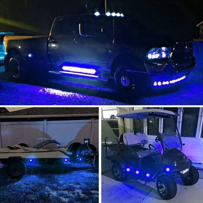 Nilight 10 PCS 3/4 Inch round LED Clearance Light Front Rear Side Indicator Bullet Marker Lamp for Truck RV Car Bus Trailer Van Caravan Boat, Blue