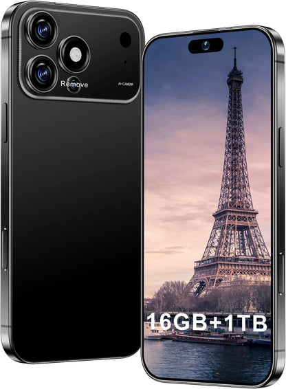 Proma X 17 Unlocked Smartphone - 6.99" HD Display, 5G Connectivity, 16+1TB Storage, 7000mAh Battery, 72+108MP Dual Camera, Fingerprint and Face ID Security, Dual SIM (Black)