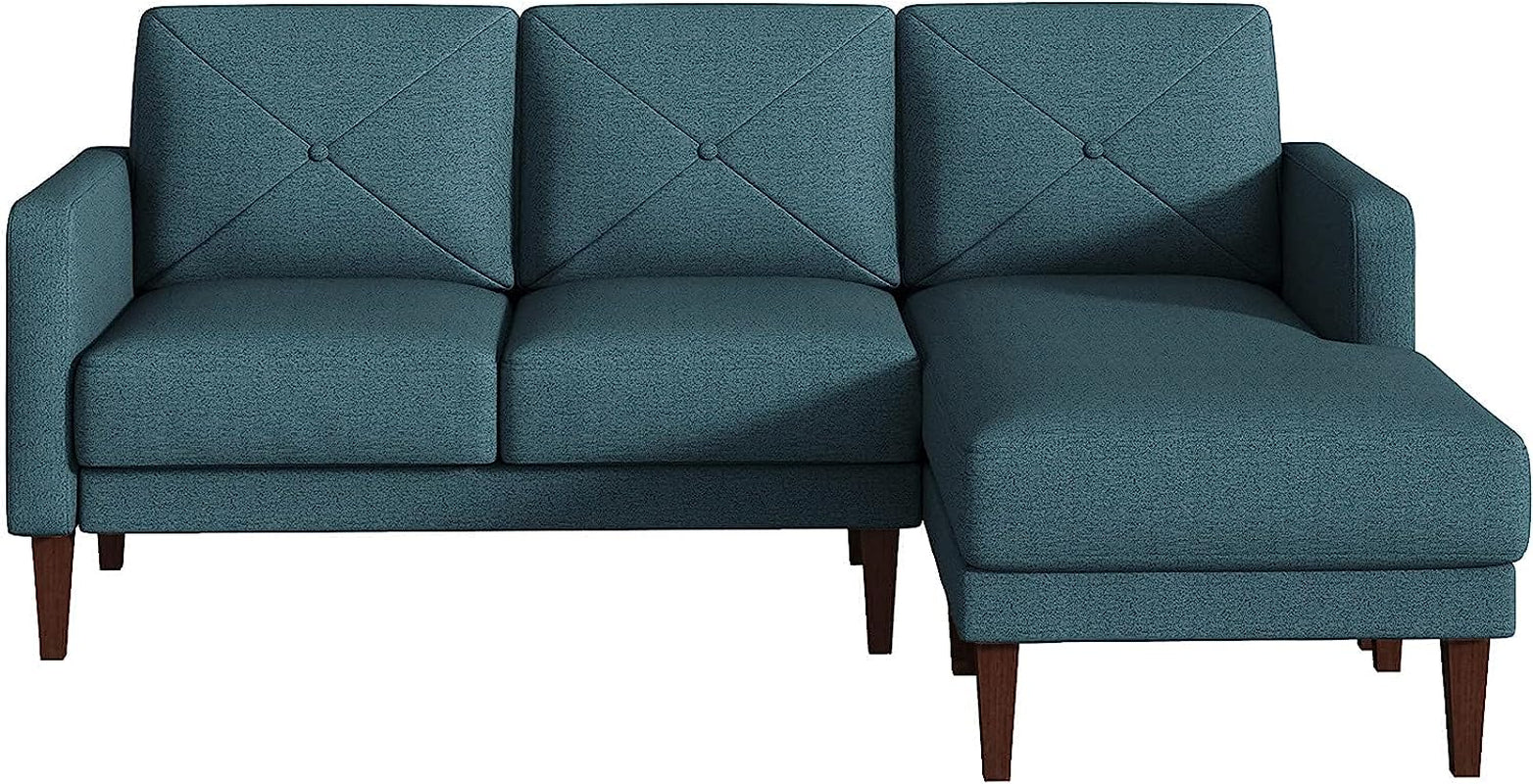 Belffin Convertible Sectional Sofa Couch with Chaise L Shaped Reversible Blue