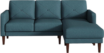 Belffin Convertible Sectional Sofa Couch with Chaise L Shaped Reversible Blue