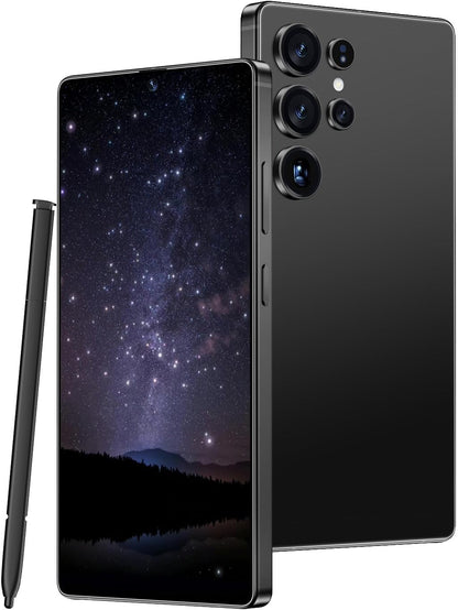 I25 Ultra Unlocked Android Smartphone - 12GB RAM, 512GB Storage, 6.99" HD Display, 7000mAh Battery, Snapdragon 8 Gen 3, 68MP + 108MP Professional Camera, Android 14, Face Unlock, Stylus Included (Rose)