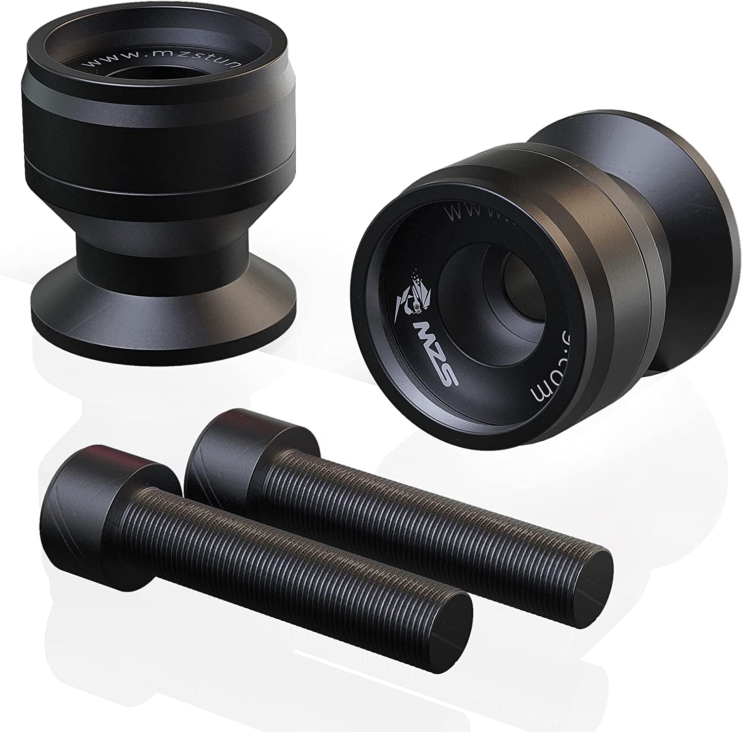 MZS 8MM Swingarm Spools Sliders Stand Universal M8 Black Compatible with CBR 600 F2 F3 F4 F4I CBR600RR CBR1000RR GSXR600 GSXR750 GSXR1000 GSXS750 SV650 ZX6R ZX10R Z650 Z900 Z1000 EX400 EX650 Daytona