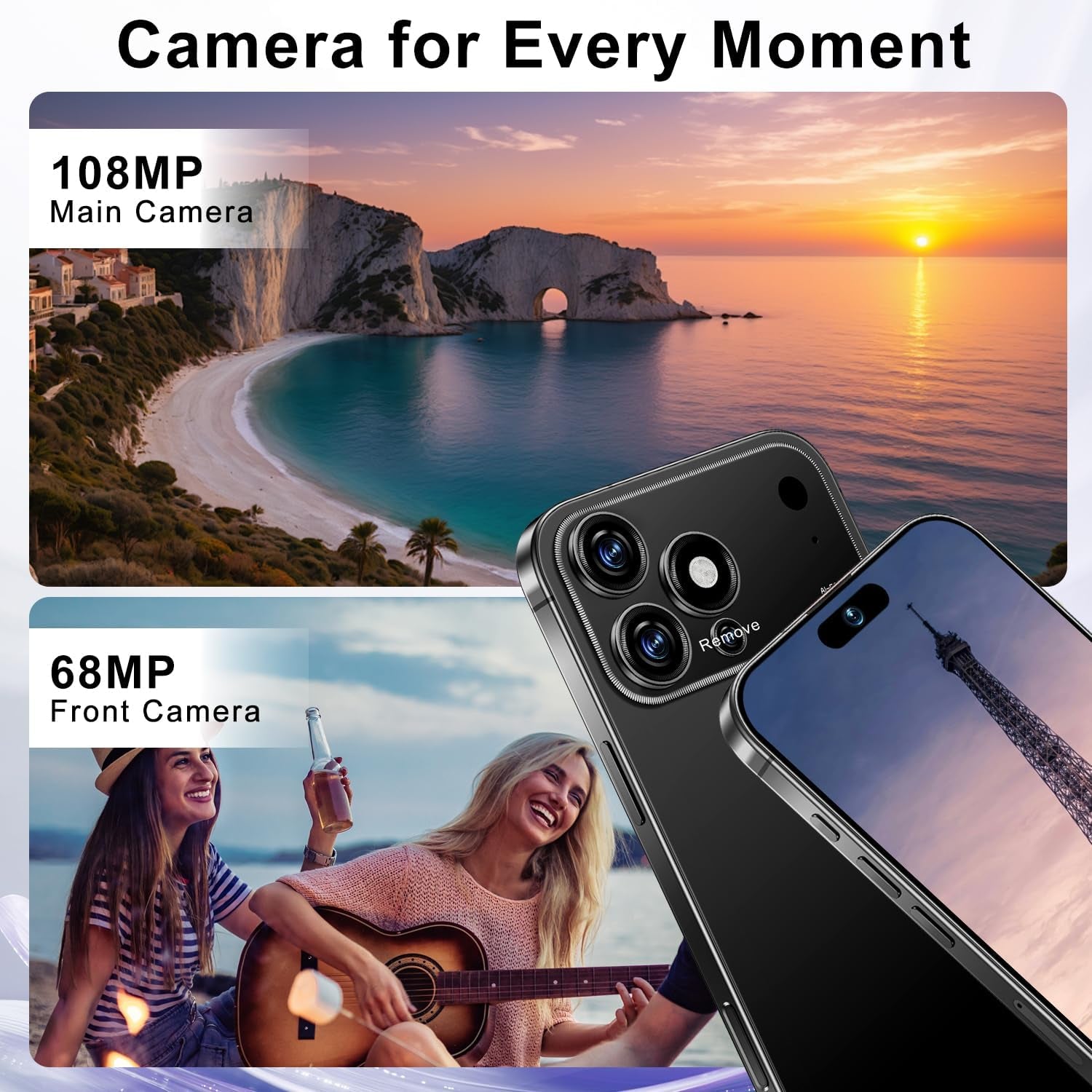 Proma X 17 Unlocked Smartphone - 6.99" HD Display, 5G Connectivity, 16+1TB Storage, 7000mAh Battery, 72+108MP Dual Camera, Fingerprint and Face ID Security, Dual SIM (Black)